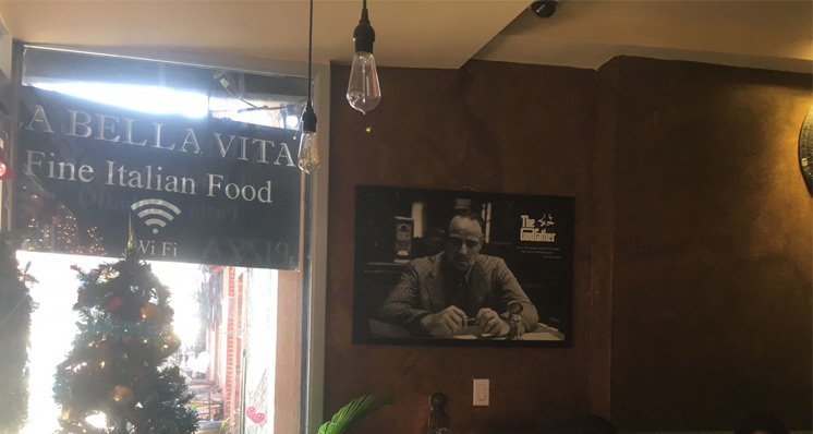 Quadro do Dom Corleone no restaurante La Bella Vita em New York